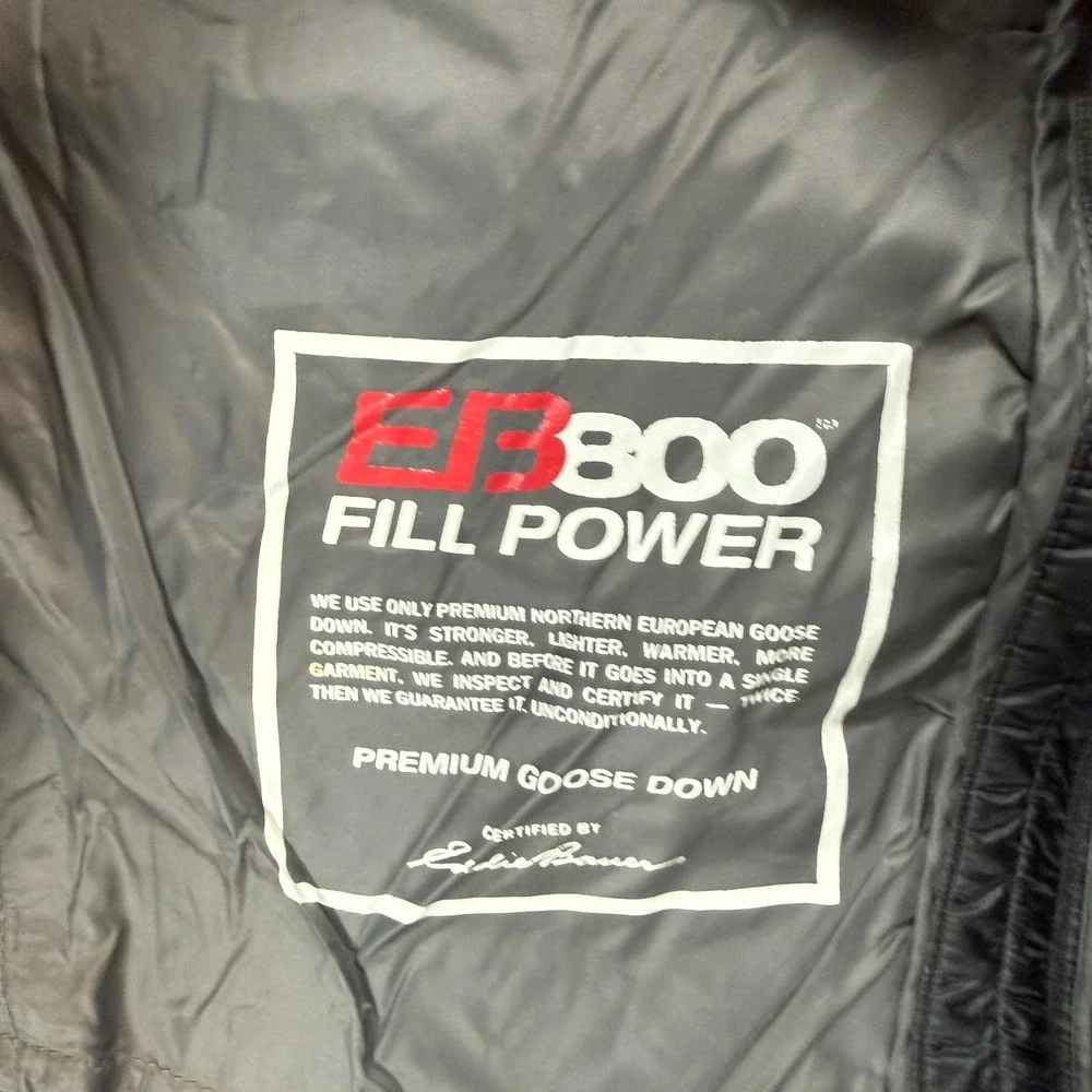 Eddie Bauer First Ascent Vest Mens Medium Black 800 Premium Goose Down‎ Puffer